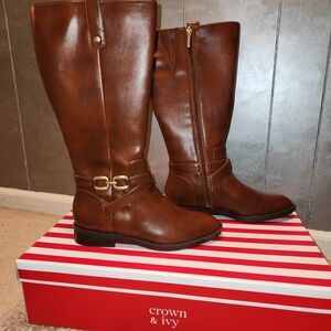 Crown & Ivy Women's Brown Riding Boots